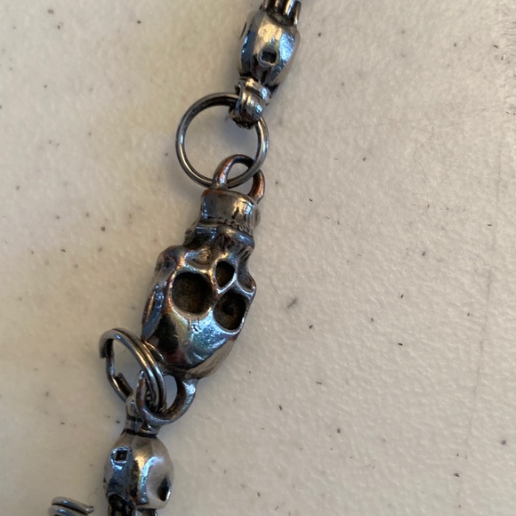 Harley-Davidson Black Leather Hip Pouch with Silver Chain - Picture 4 of 11